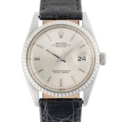 A GENTLEMAN'S SIZE STAINLESS STEEL ROLEX OYSTER PERPETUAL DATEJUST WRIST WATCH CIRCA 1971, REF. 1603