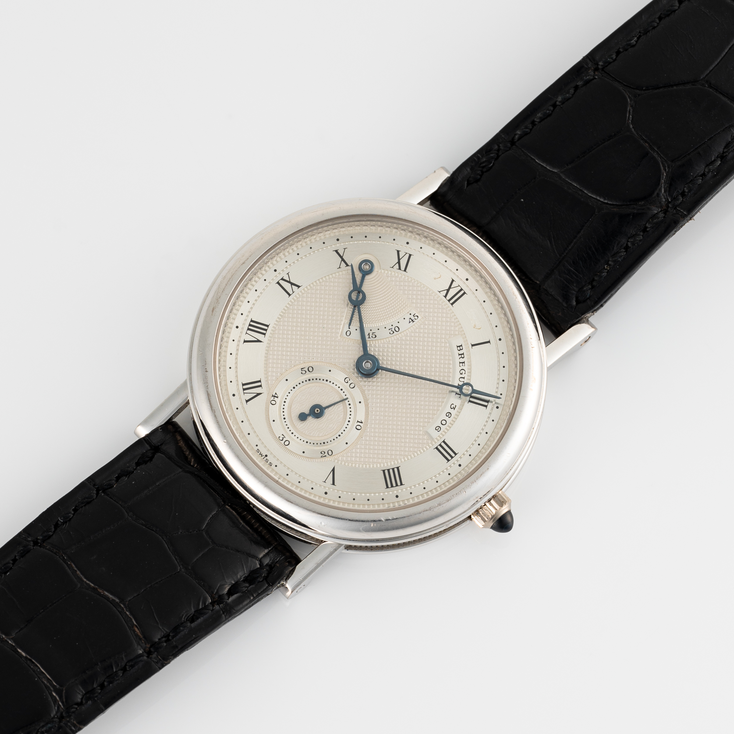 A RARE GENTLEMAN'S SIZE 18K WHITE GOLD BREGUET CLASSIQUE POWER RESERVE WRIST WATCH CIRCA 2000, - Image 4 of 8