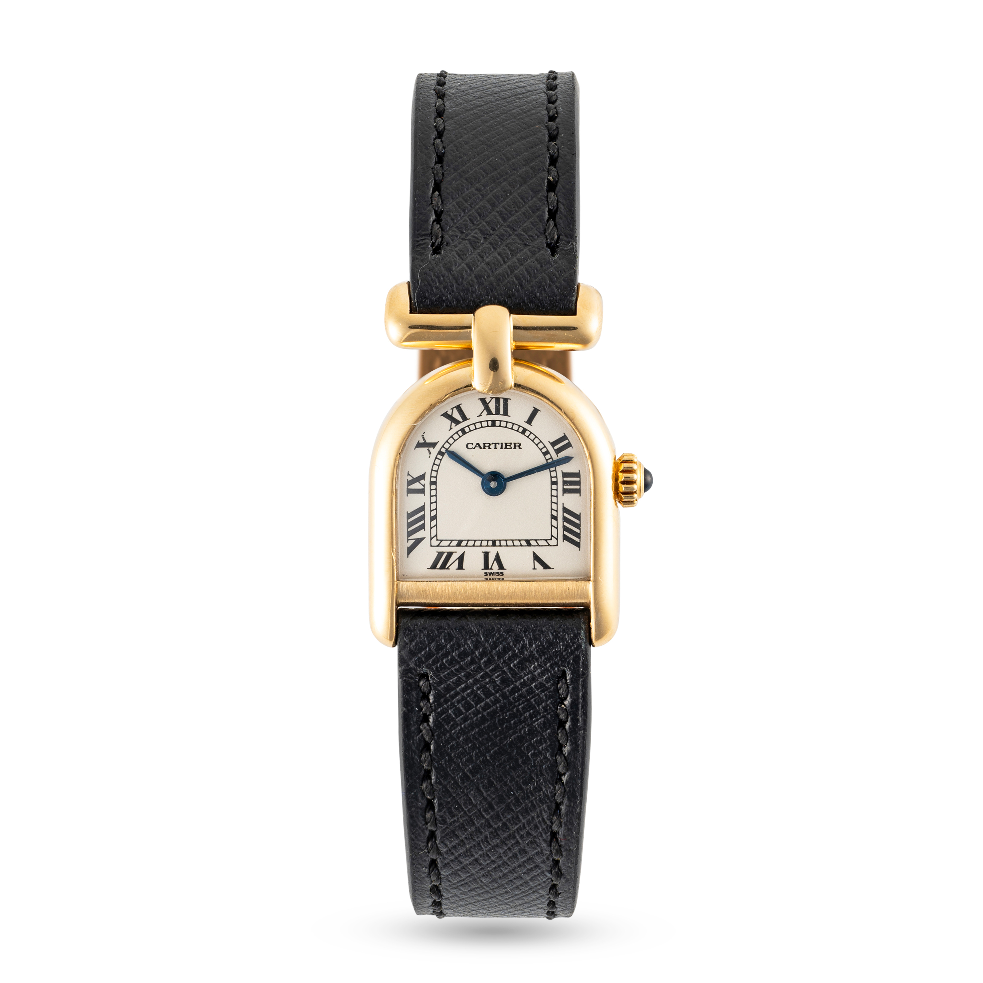 A LADY'S 18K SOLID GOLD CARTIER CLOCHE CALANDRE WRIST WATCH CIRCA 1990, REF. 6603 Movement: - Image 2 of 7