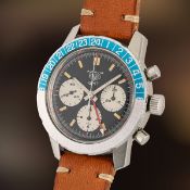 A GENTLEMAN'S SIZE STAINLESS STEEL HEUER AUTAVIA GMT CHRONOGRAPH WRIST WATCH  CIRCA 1969, REF.