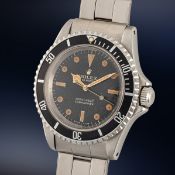 A RARE GENTLEMAN'S SIZE STAINLESS STEEL ROLEX OYSTER PERPETUAL SUBMARINER BRACELET WATCH CIRCA 1967,