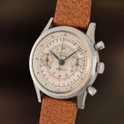 A RARE GENTLEMAN'S LARGE SIZE STAINLESS STEEL VETTA ERMETICO WATERPROOF CHRONOGRAPH WRIST WATCH