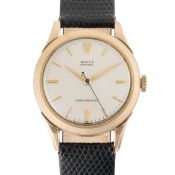 A RARE GENTLEMAN'S SIZE 9CT SOLID GOLD ROLEX PERPETUAL SUPER PRECISION WRIST WATCH CIRCA 1962,