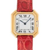 A GENTLEMAN'S SIZE 18K SOLID GOLD CARTIER PARIS CEINTURE WRIST WATCH CIRCA 1970s, REF. 78099