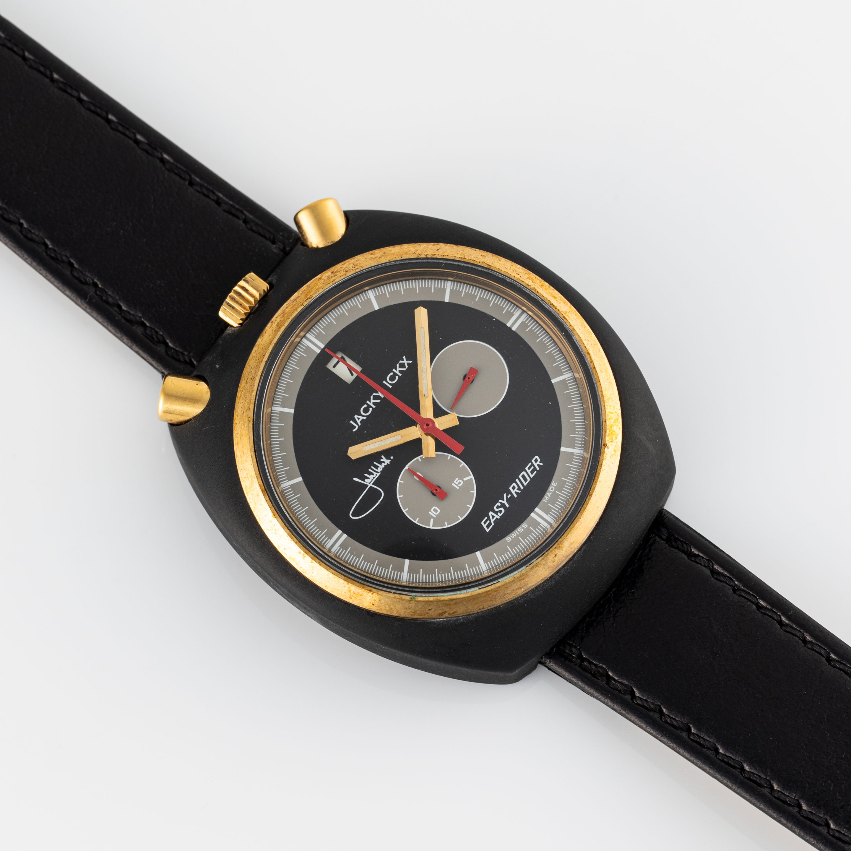 A GENTLEMAN'S SIZE PVD COATED, STEEL & GOLD PLATED SORNA JACKY ICXX EASY-RIDER CHRONOGRAPH WRIST - Image 3 of 7