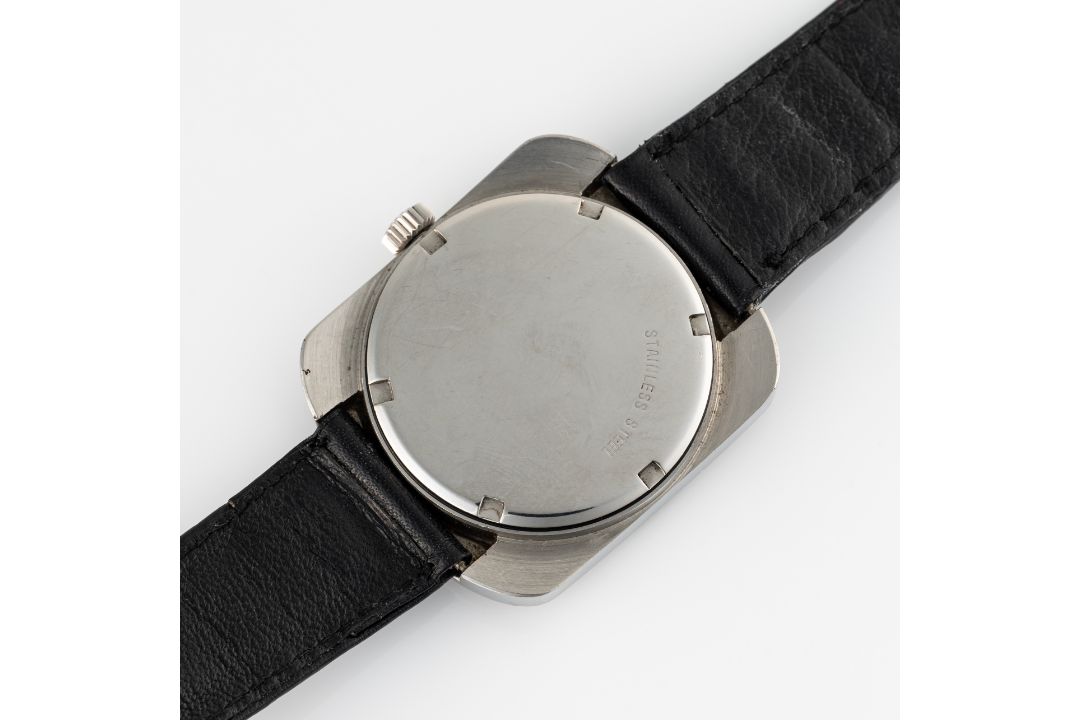 A GENTLEMAN'S SIZE STAINLESS STEEL LONGINES COMET YELLOW WRIST WATCH CIRCA 1970, REF. 8475 Movement: - Image 7 of 8