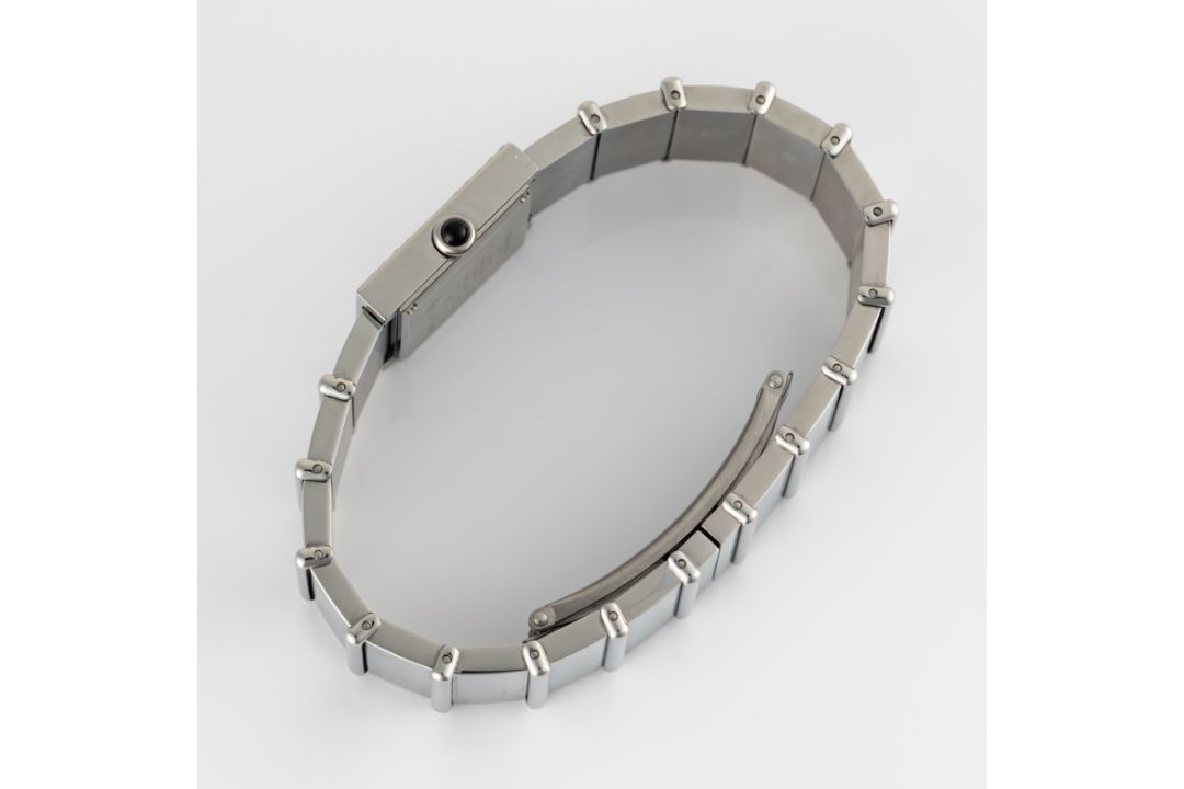 A LADY'S STAINLESS STEEL & DIAMOND CHANEL MATELASSE BRACELET WATCH CIRCA 2000s Movement: Quartz. - Image 5 of 8