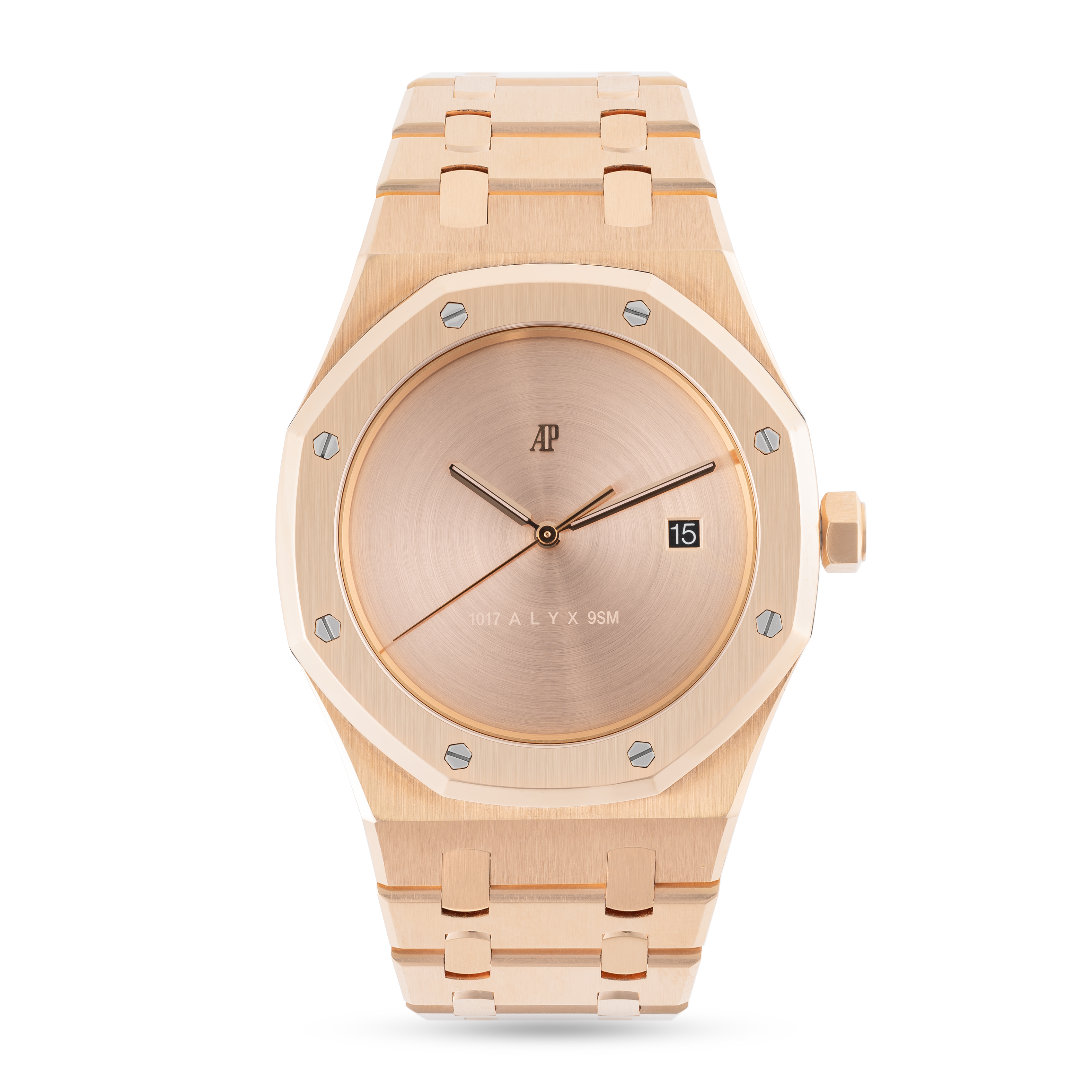 A VERY RARE GENTLEMAN'S SIZE 18K ROSE GOLD AUDEMARS PIGUET ROYAL OAK JUMBO BRACELET WATCH DATED - Image 3 of 10