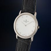 A VERY RARE GENTLEMAN'S SIZE PLATINUM BLANCPAIN VILLERET ULTRA SLIM WRIST WATCH FIRST YEAR OF