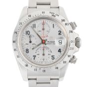 A GENTLEMAN'S SIZE STAINLESS STEEL TUDOR TIGER OYSTER PRINCE DATE CHRONO-TIME BRACELET WATCH DATED