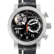 A GENTLEMAN'S SIZE STAINLESS STEEL GRAHAM TRACKMASTER TOURBILLOGRAPH TOURBILLION CHRONOGRAPH WRIST