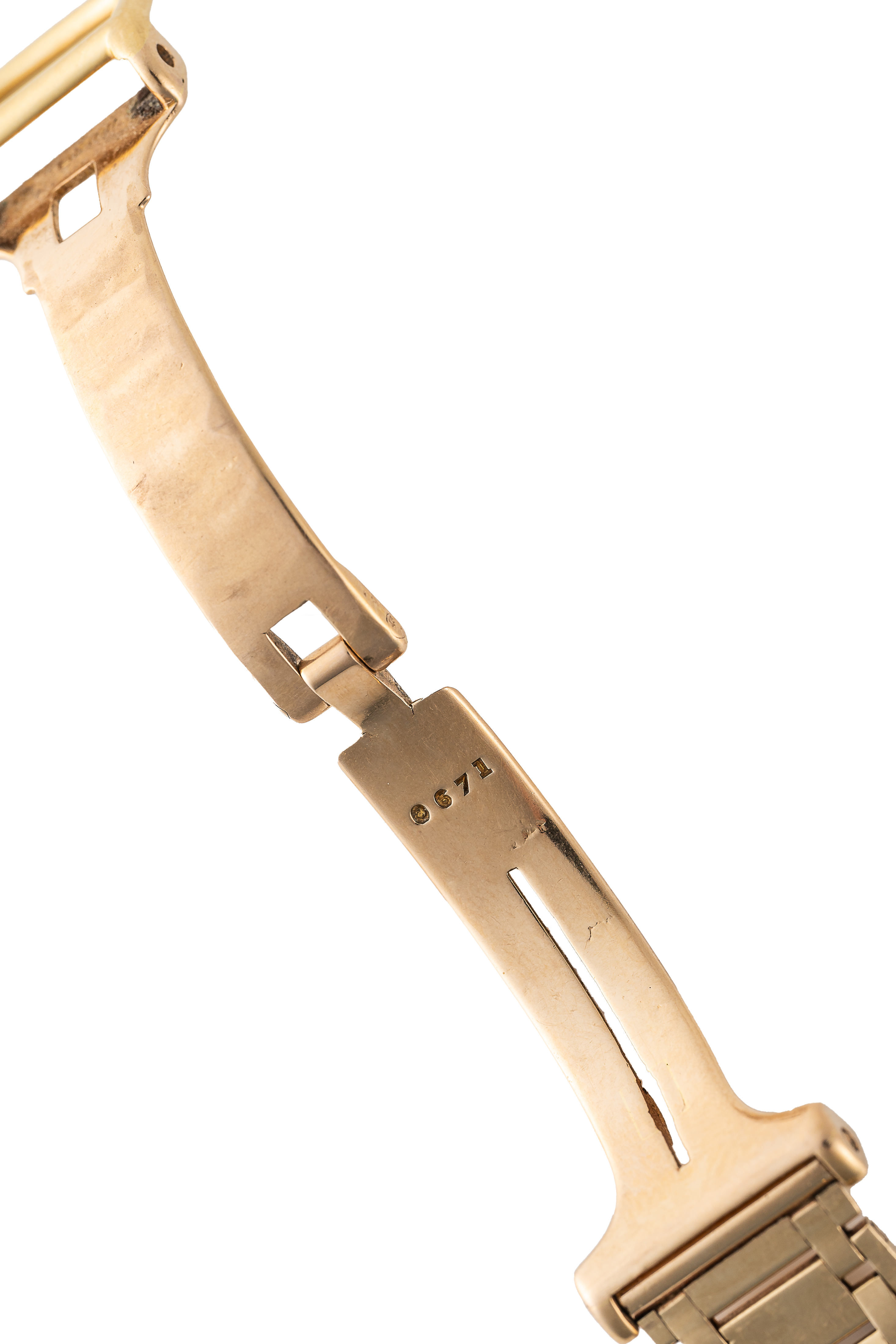 AN EXTREMELY RARE MID SIZE SOLID GOLD CARTIER LONDON TANK CINTREE BRACELET WATCH CIRCA 1964, - Image 8 of 10
