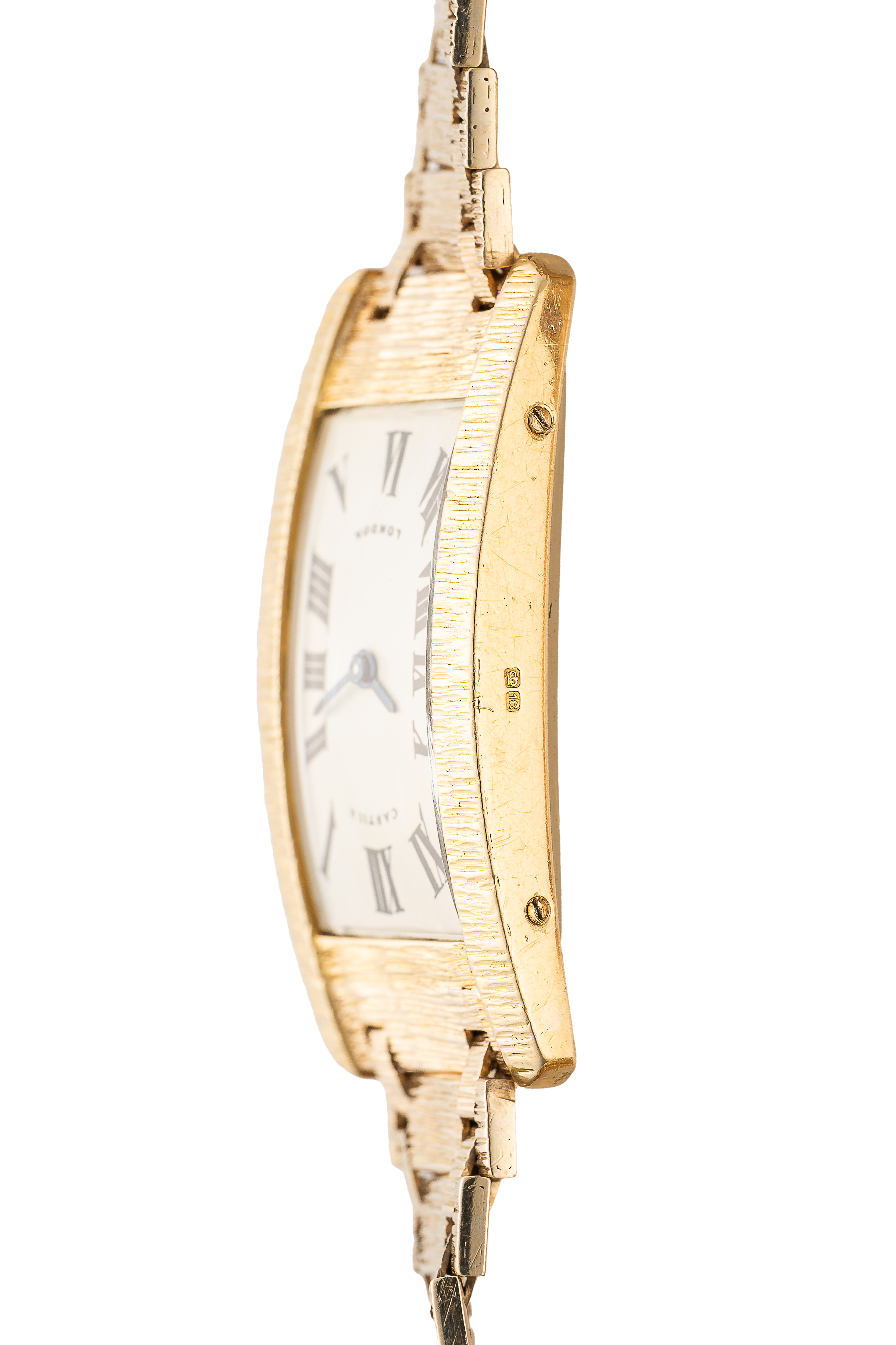 AN EXTREMELY RARE MID SIZE SOLID GOLD CARTIER LONDON TANK CINTREE BRACELET WATCH CIRCA 1964, - Image 7 of 10