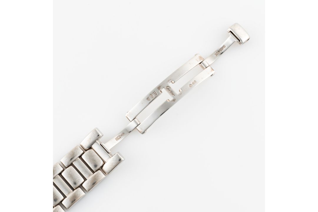 A LADY'S FINE 18K SOLID WHITE GOLD DIAMOND CARTIER PASHA GRILL AUTOMATIC BRACELET WATCH CIRCA - Image 9 of 9