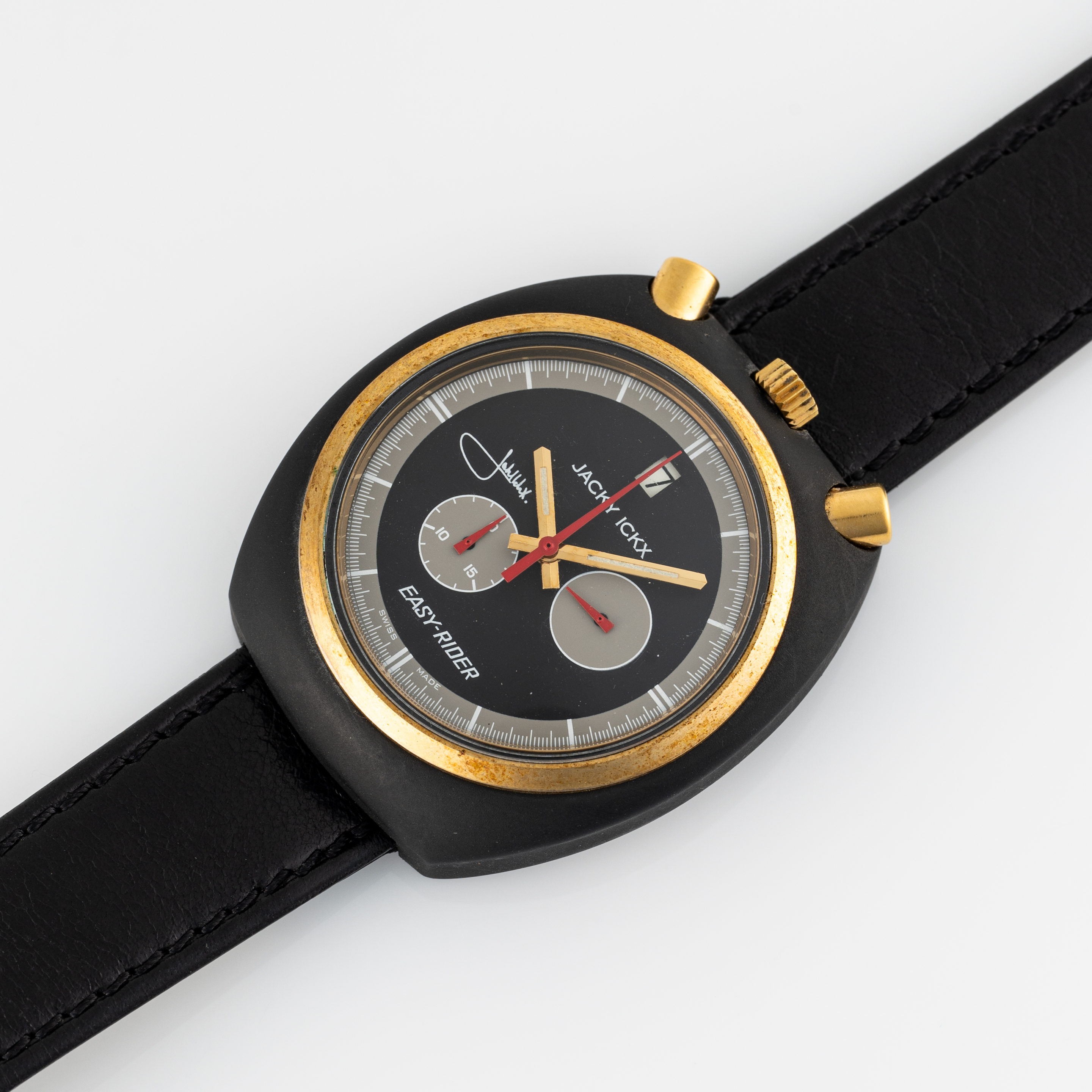 A GENTLEMAN'S SIZE PVD COATED, STEEL & GOLD PLATED SORNA JACKY ICXX EASY-RIDER CHRONOGRAPH WRIST - Image 4 of 7