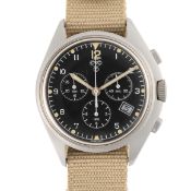 A GENTLEMAN'S STAINLESS STEEL BRITISH MILITARY CWC CHRONOGRAPH WRIST WATCH CIRCA 2005 Movement: