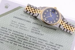 Rolex Datejust 36 'Vignette Dial' Reference 16233 Circa 2001