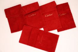 *To Be Sold Without Reserve* Cartier 5x assorted suade pouches, fold over