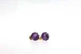 Amethyst Screw Back Earrings.