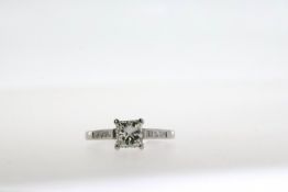 A Platinum Princess Cut Diamond Ring. (1.15 carats)