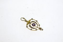 A 15ct Seed Pearl Necklace Pendant.