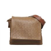 Bottega Veneta Intrecciato Crossbody This crossbody bag features a woven leather body, a flat
