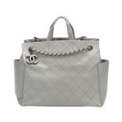 Chanel CC Pocket Matelasse Leather Satchel This satchel features a quilted leather body, flat