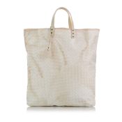 Bottega Veneta Intrecciolusion Tote The Intrecciolusion tote bag features a nylon body, flat leather