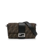 Fendi Zucca Canvas Convertible Baguette Crossbody