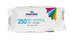 PALLET TO CONTAIN 720 x NEW PACKS OF Skin Cleansing Dry Wipes 250 PER PACK. RRP £4.99 PER PACK,