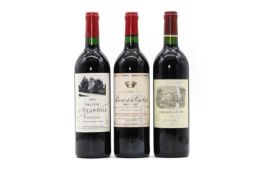 A selection of Bordeaux red wines