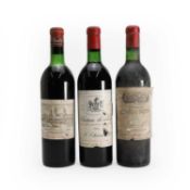 A selection of Bordeaux red wines,
