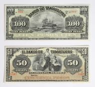 Notes, Mexico. Banco de Tamaulipas,