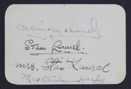 Laurel & Hardy signed business card,