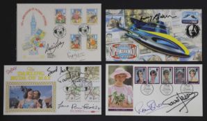 Four TV and related signed first day covers,