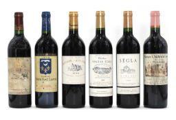 A selection of Bordeaux red wines