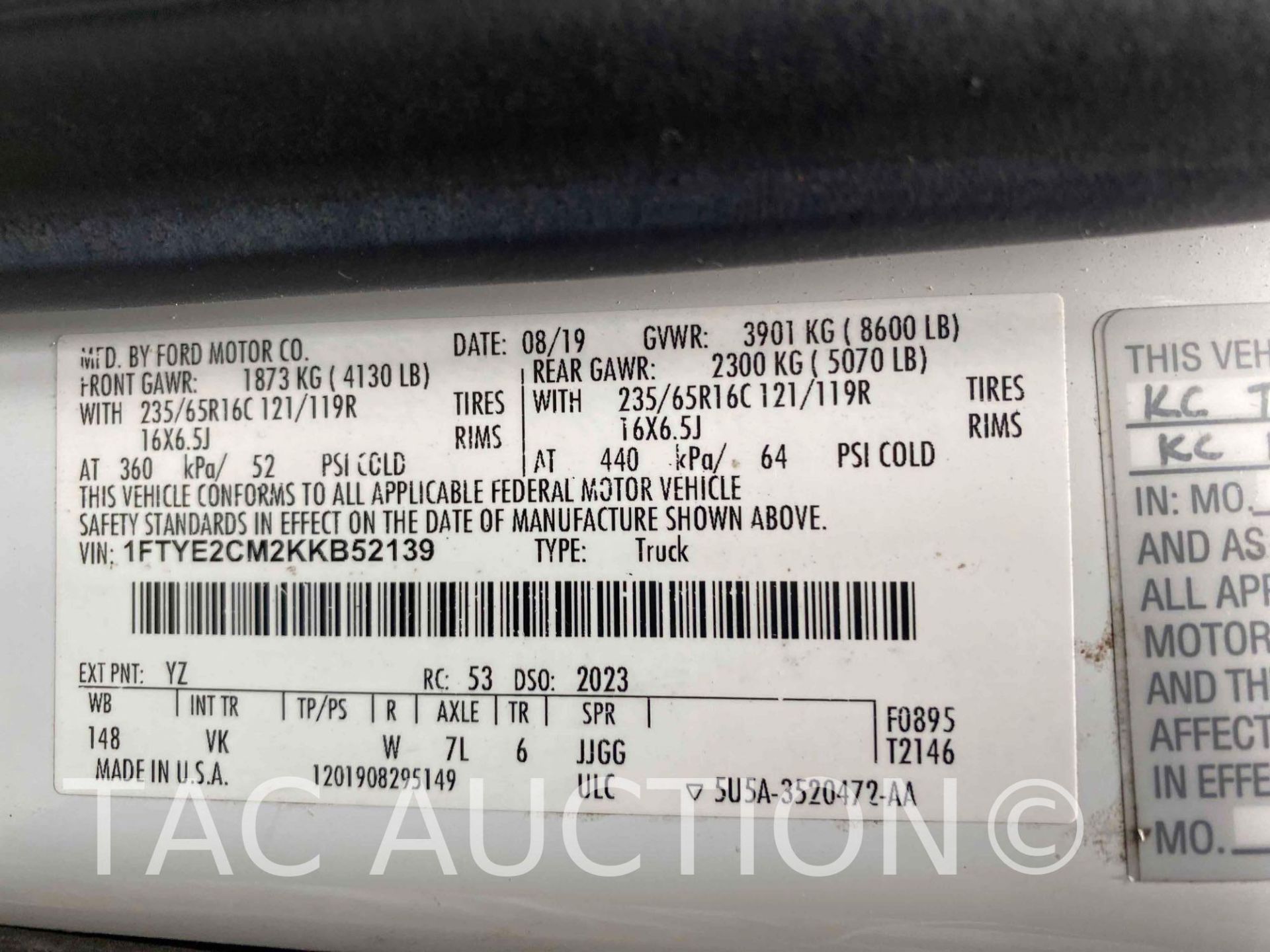 2019 Ford Transit 150 Cargo Van - Image 142 of 145