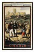 After Austin Cooper: LNER OLD WORLD MARKET-PLACES LINCOLN, colour lithograph poster, printed in