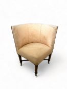 A 19th century walnut upholstered corner chair