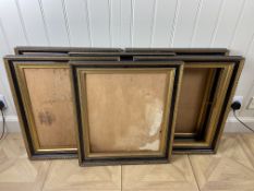A set of six 19th century ebonised and parcel gilt picture frames