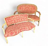 A 19th century Louis XVI style carved beechwood two seater settee