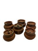 Six similar 19th century Etruscan style terracotta redware tobacco
