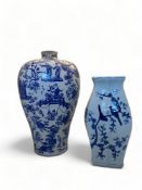 Two Chinese blue and white vases
