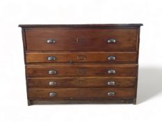 A vintage oak plan chest