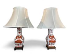 A pair of 20th century Chinese porcelain table lamps