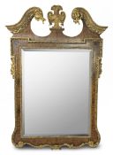 A George II walnut and parcel gilt mirror