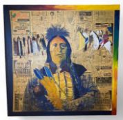 Stan Natchez (Shoshone/Paiute, b. 1954), Navajo against a phone directory