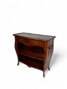 A late 19th century George III style sabicu low serpentine open bookcase