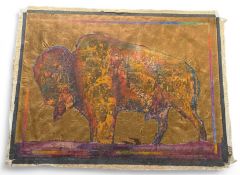 Stan Natchez (Shoshone/Paiute, b.1954), Bull against gold