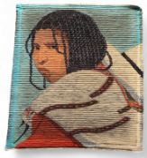 A wool hanging portrait of a Navajo girl
